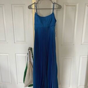 House of Harlow 1960 Blue Pleated Maxi Sundress